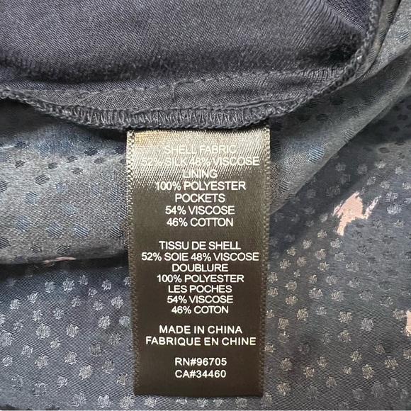 Tailored Rebecca Taylor Navy Blue Silk-Blend Tie-Waist Jumpsuit. Size 2. - Picture 13 of 16